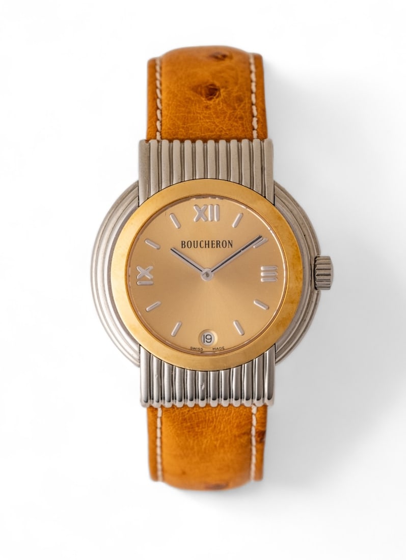 Boucheron Solis 2000S Stainless Steel and gold Calendar Wristwatch (1 of 6)