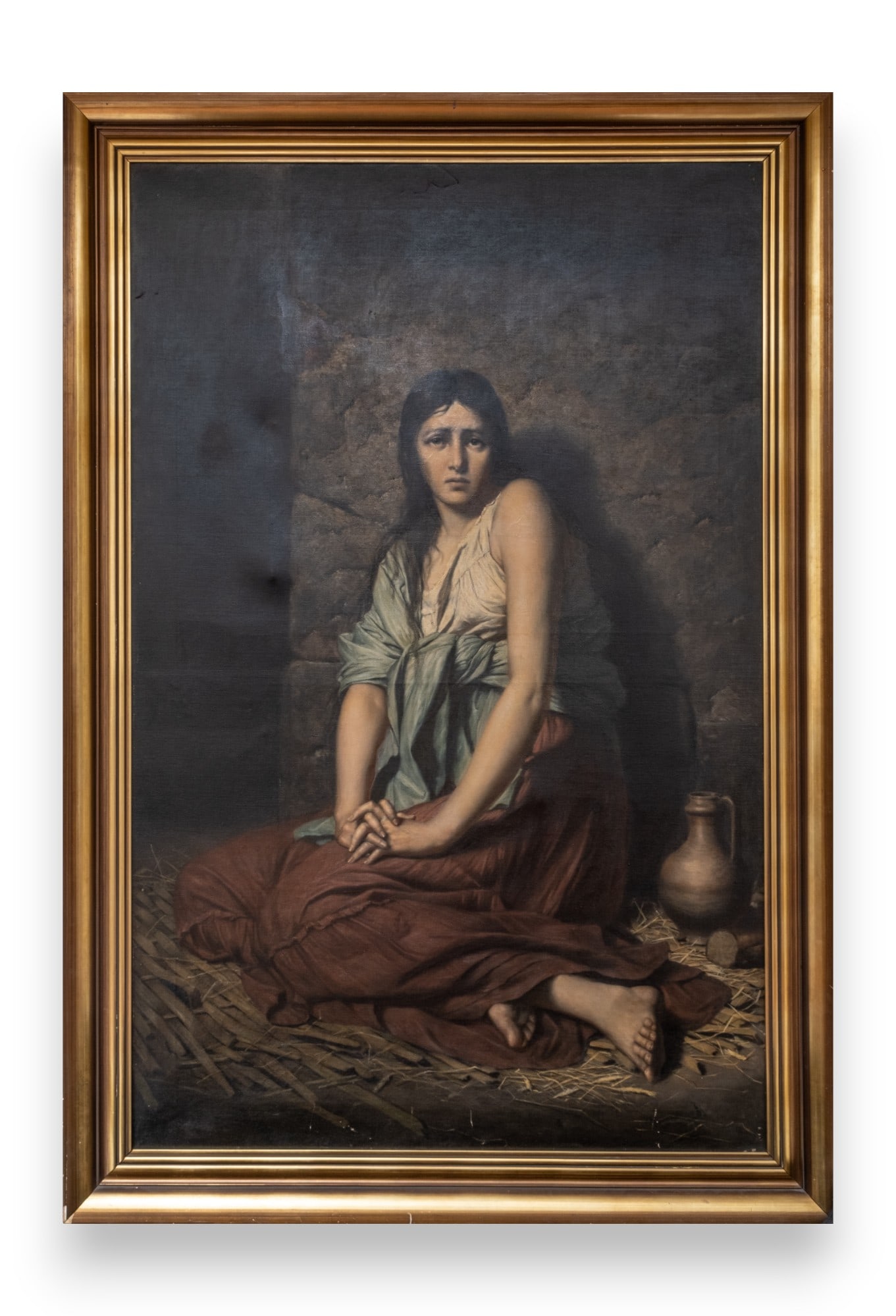 Mystery Artist (William Bouguereau Style) Oil on Canvas Painting (1 of 6)