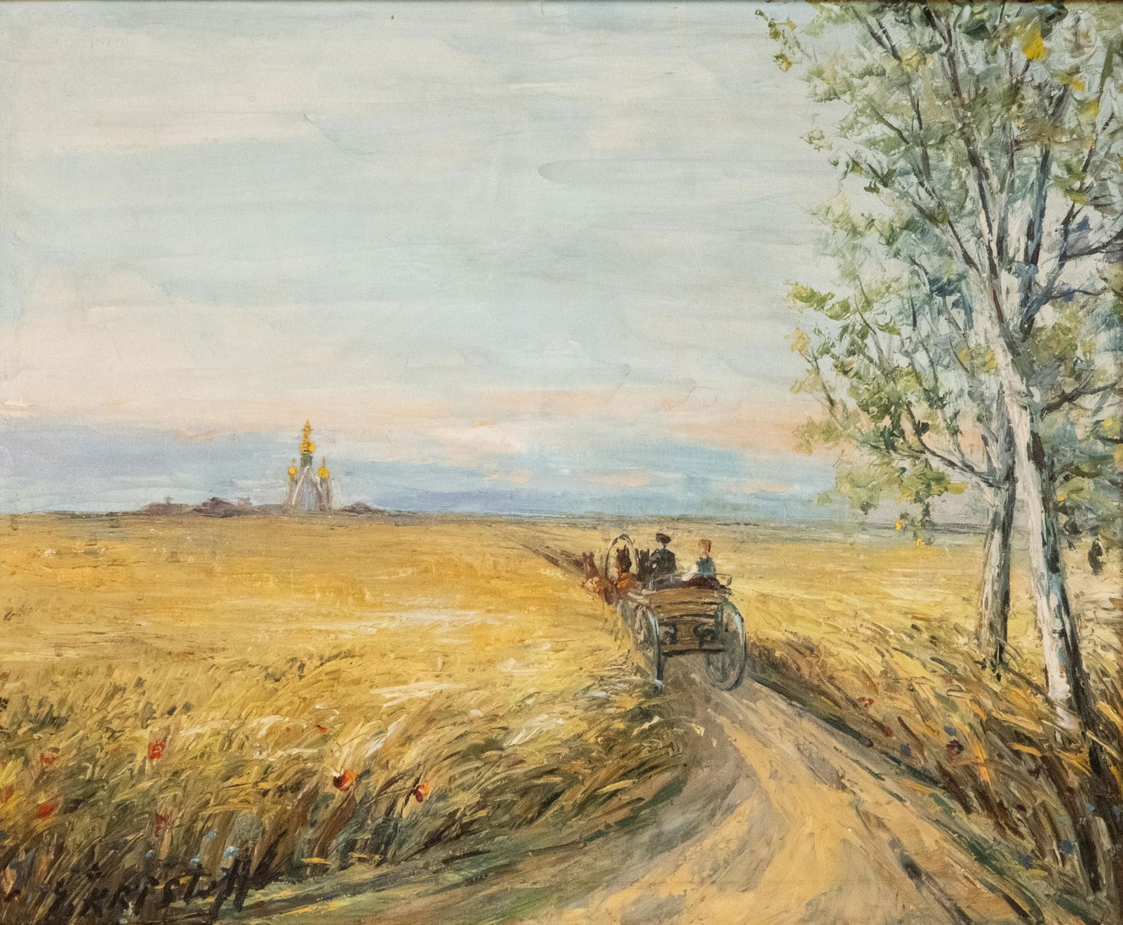 Signed Peter Kristoff French Oil on Canvas Impressionist Style Painting (1 of 14)