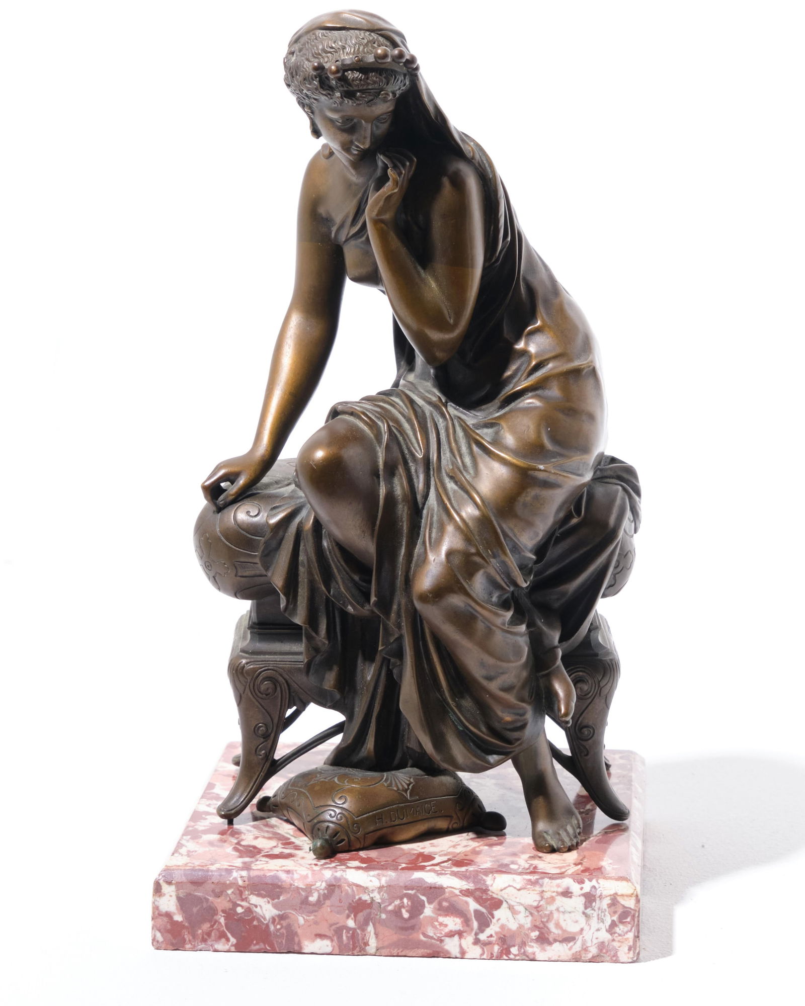 Dumaice Signed French Classical Renaissance Style Bronze Sculpture