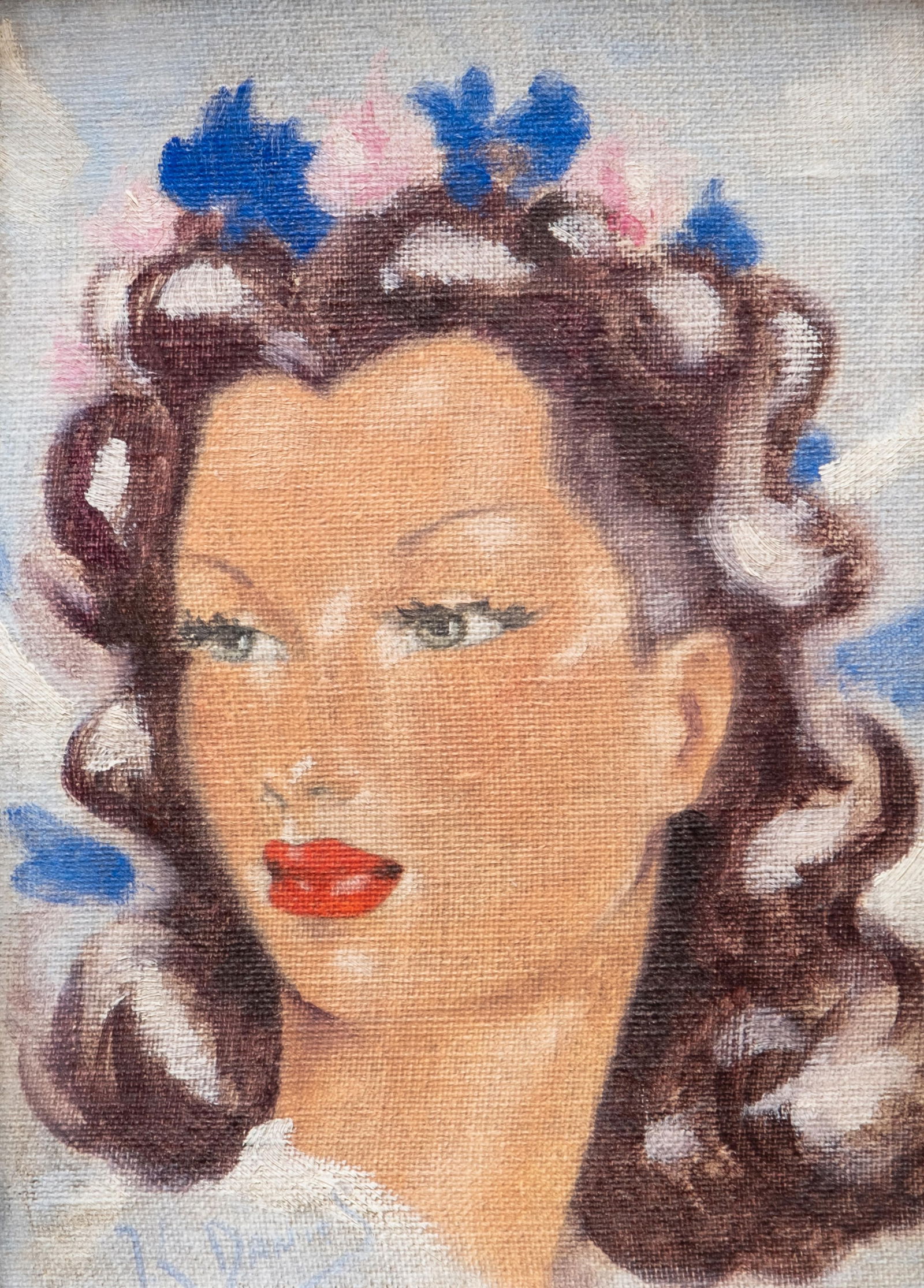 Jean-Gabriel Domergue, Jeune Filles, Paris, Oil on Canvas Painting, Signed: Keywords: spring, French artist, Figurative art, 20th century, Realism, European painting, Historical portrait, Painting, Oil on canvas, Jean-Gabriel Domergue, flowers, tiarasigned Oil on canvas jean-