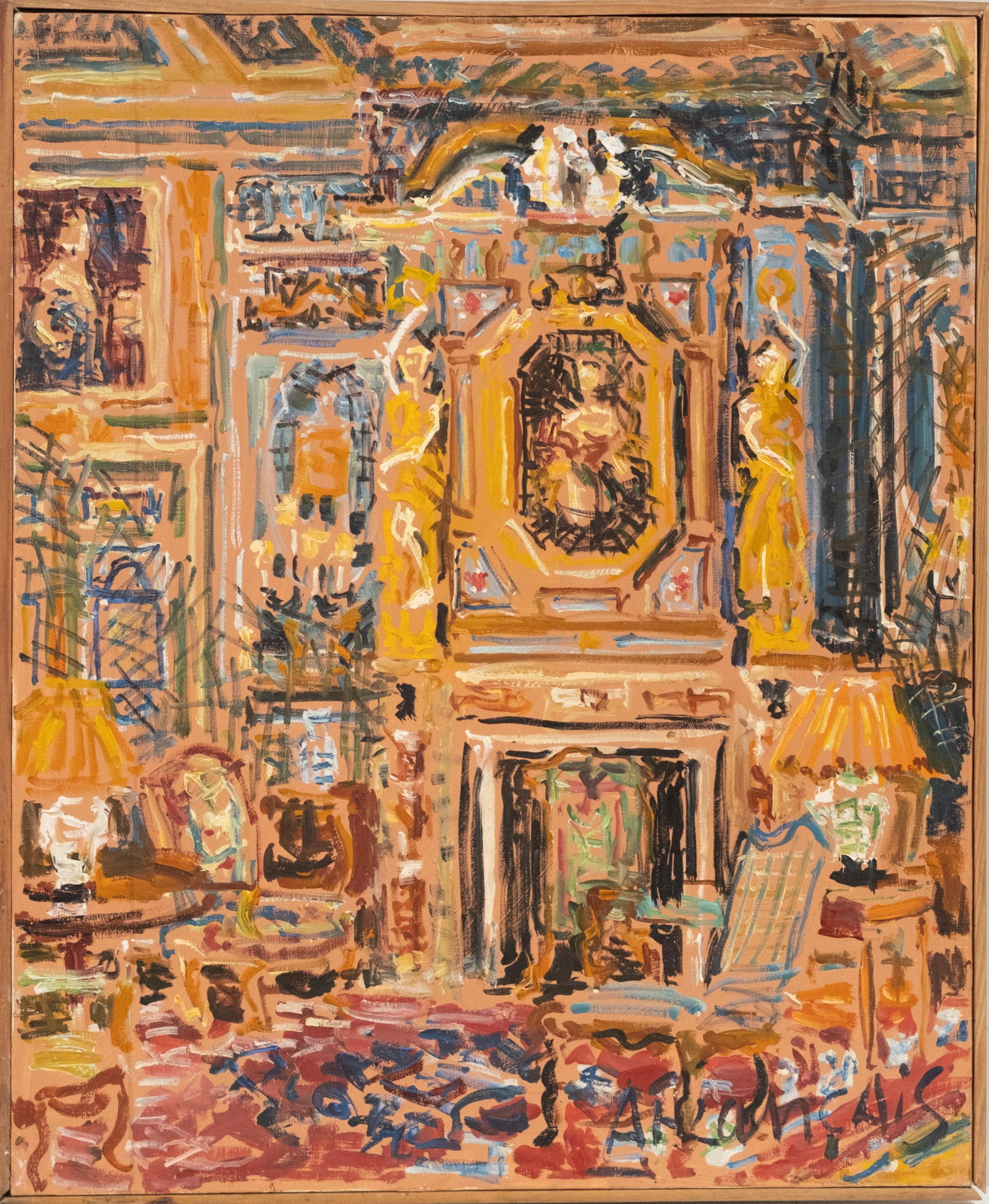 Anne Francais Oil on Canvas Painting, signed, 20th Century (1 of 9)