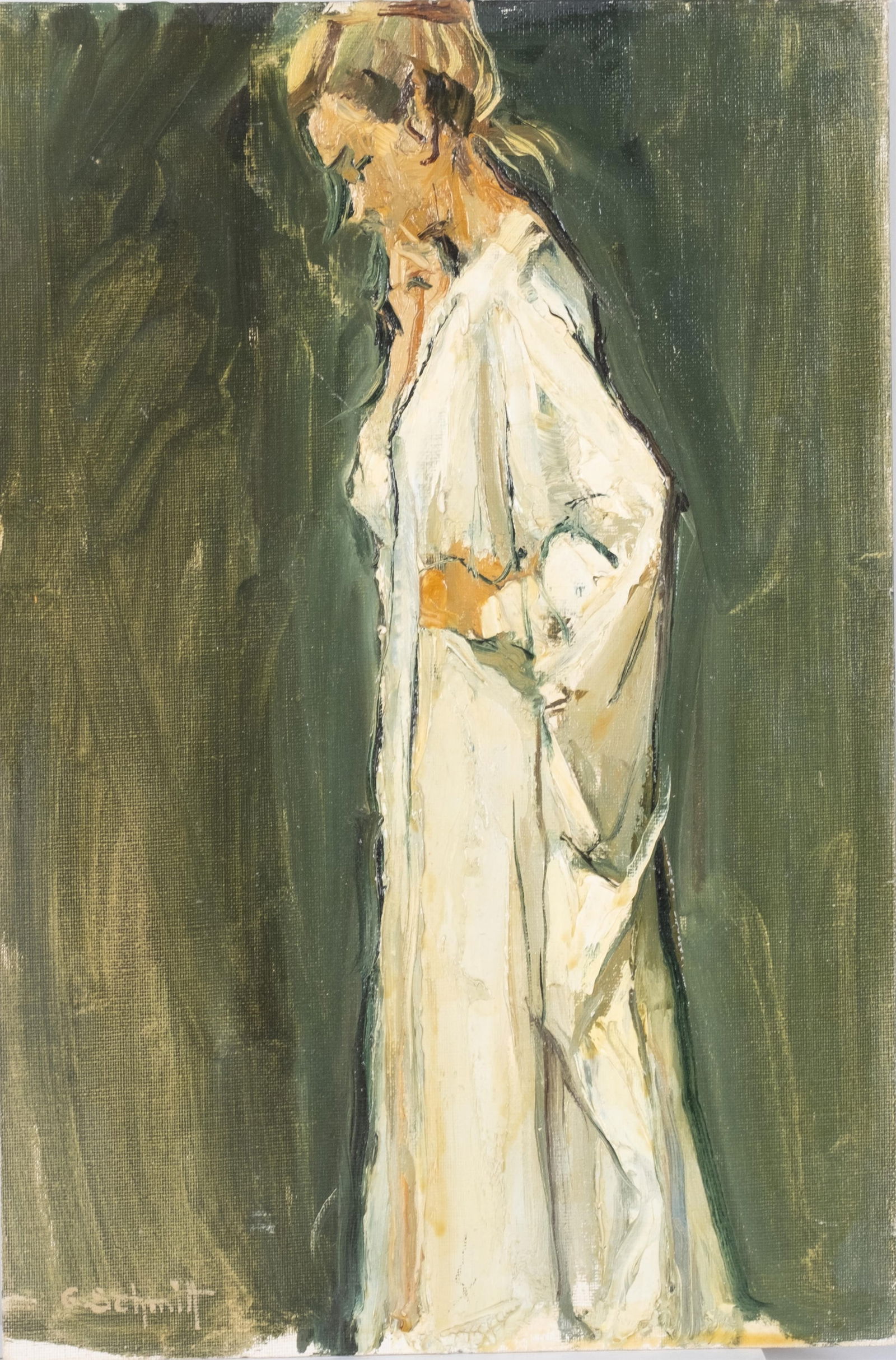 Gilberte Schmitt, Oil on Canvas Board Mounted Painting, Signed (1 of 7)