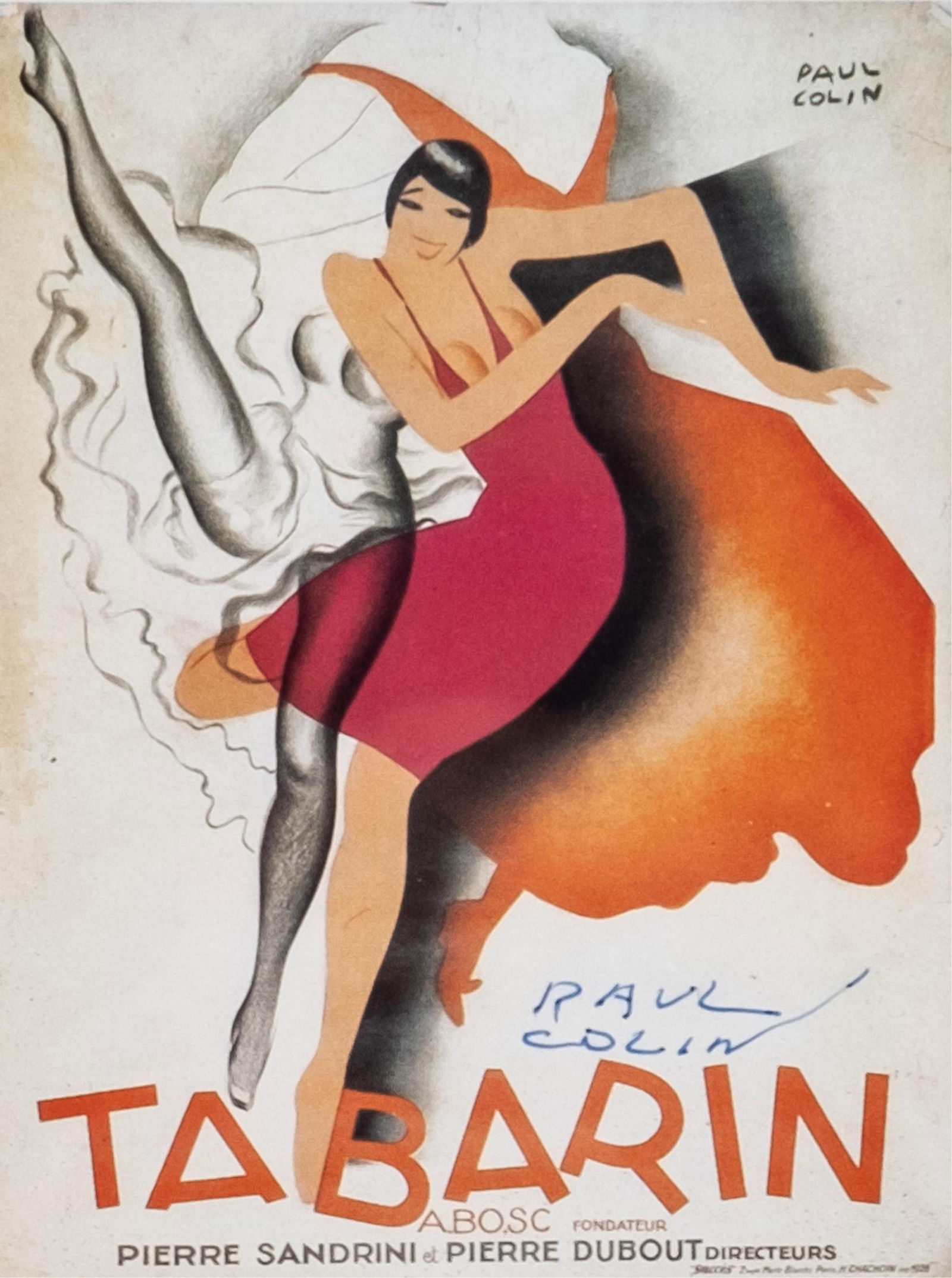 Signed Paul Colin Art Deco Postcard For The Bal Tabarin Auction