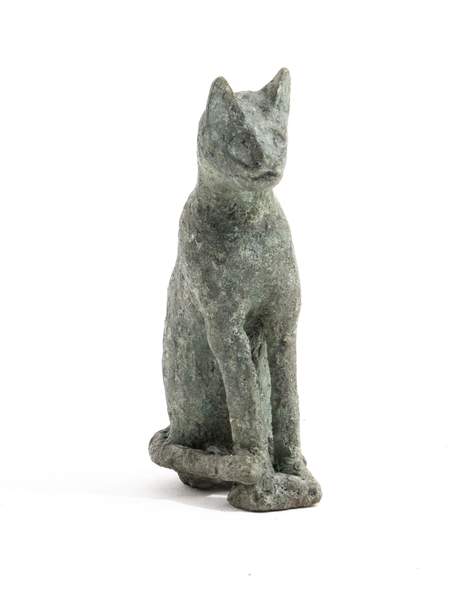 Ancient Egyptian Statuette of Cat Goddess Bastet, 6.6" alloy of copper bronze and tin (1 of 7)