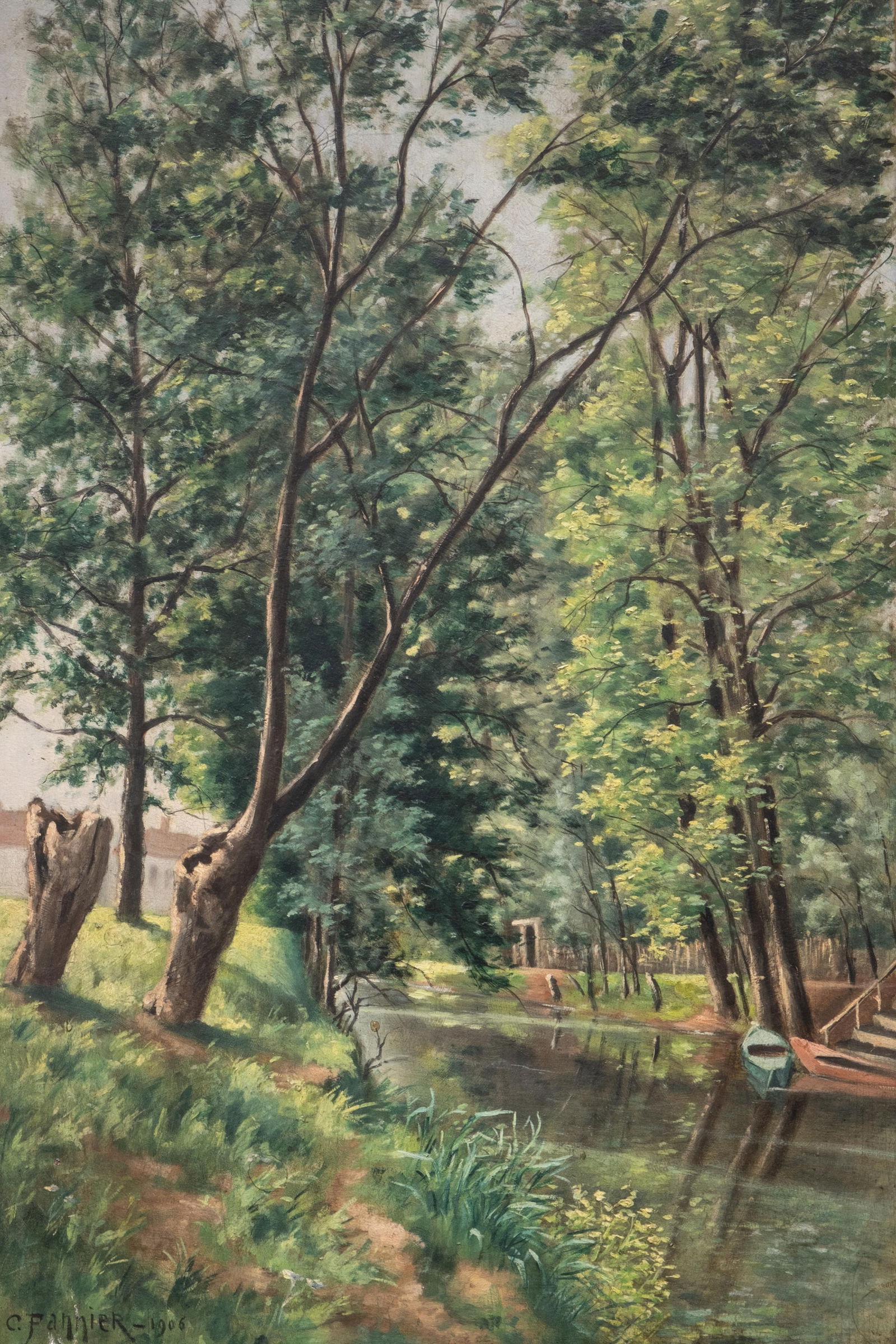 C. Pannier Signed Oil on Hardboard Painting, Early 20th Century (1 of 12)