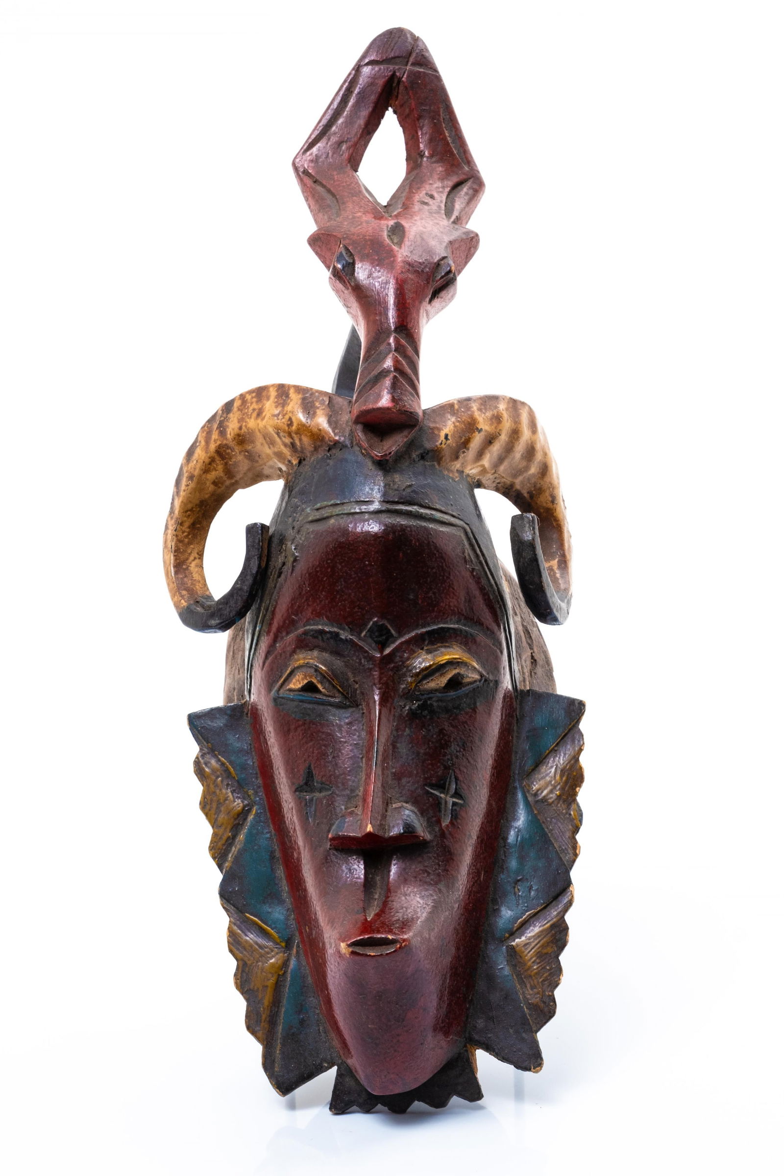 Ivory Coast, Gouro People, Old Wooden African Mask (1 of 9)