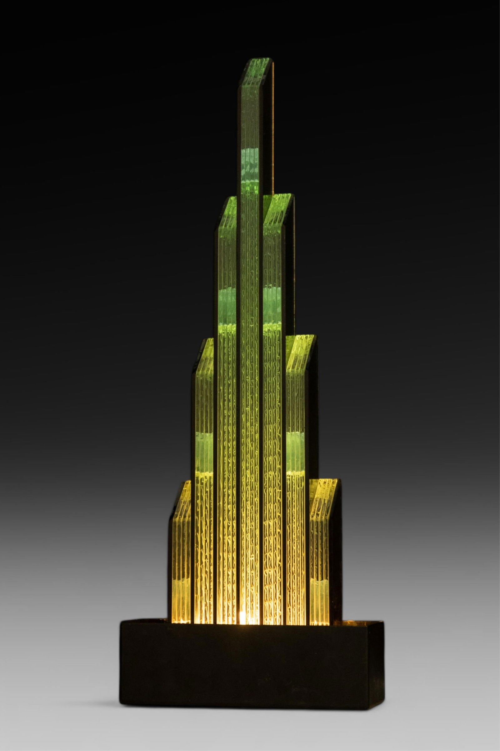 Signed Mid Century Layered Glass Sculpture (1 of 19)