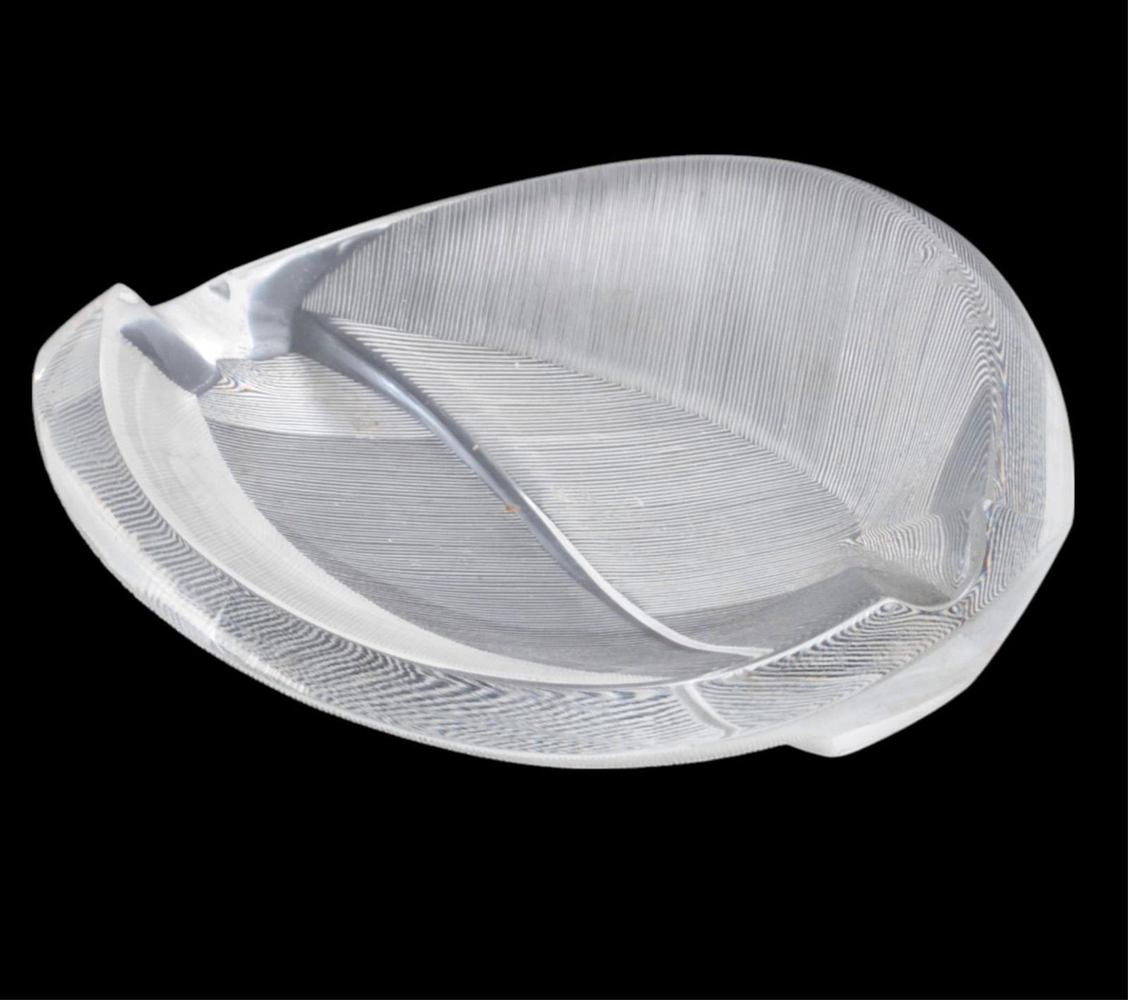 Lalique Signed Centerpiece Ashtray, Etched Art Glass (1 of 10)
