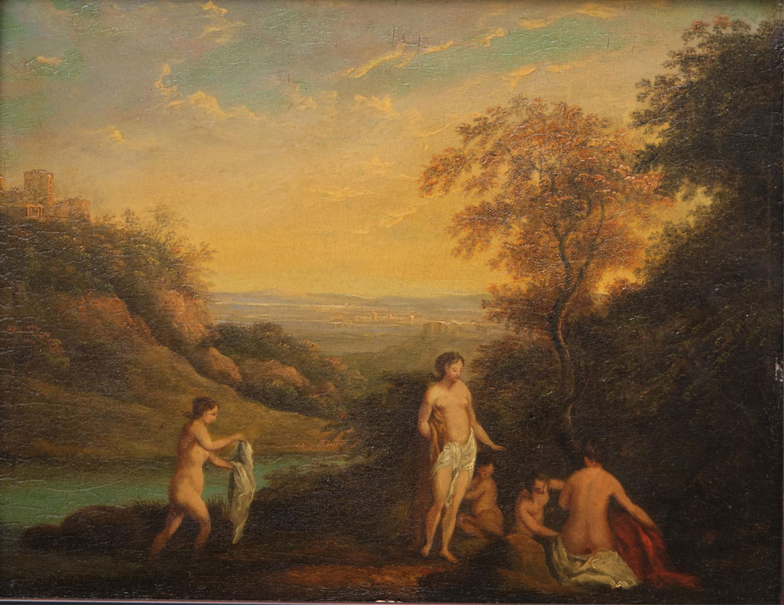 Oil Painting on Panel Figures Bathing Inscribed and Dated Polenberg, 1640' (1 of 10)