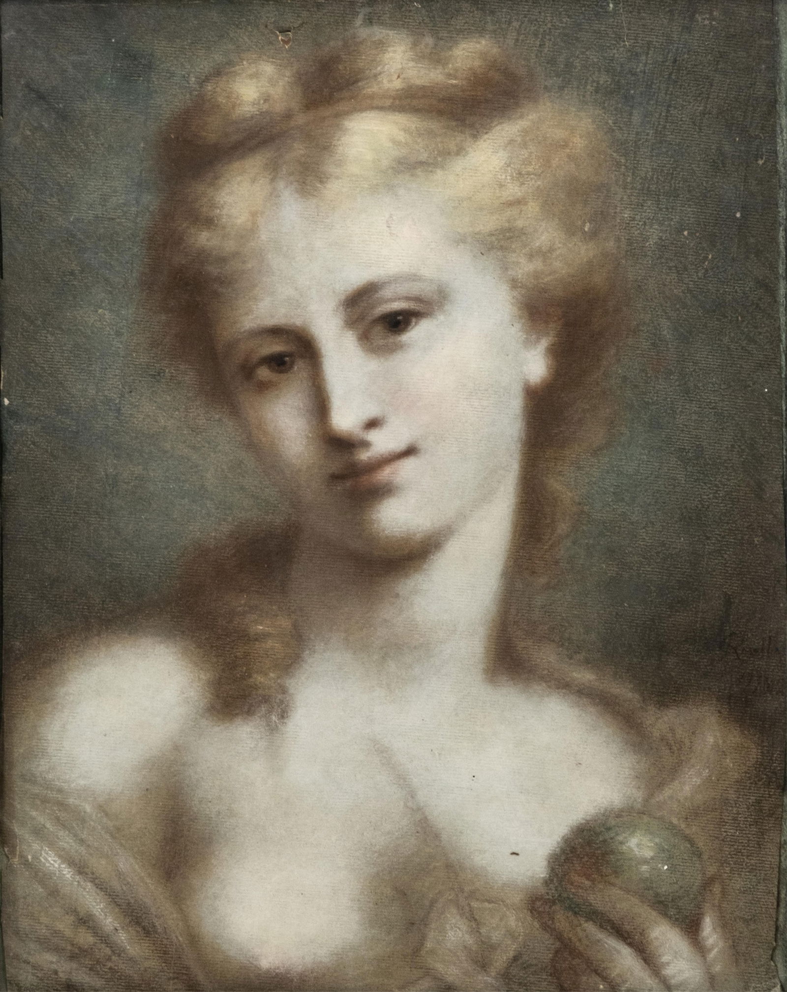 "Rosalba" Signed Pastel on Paper Painting, 1755 (1 of 13)