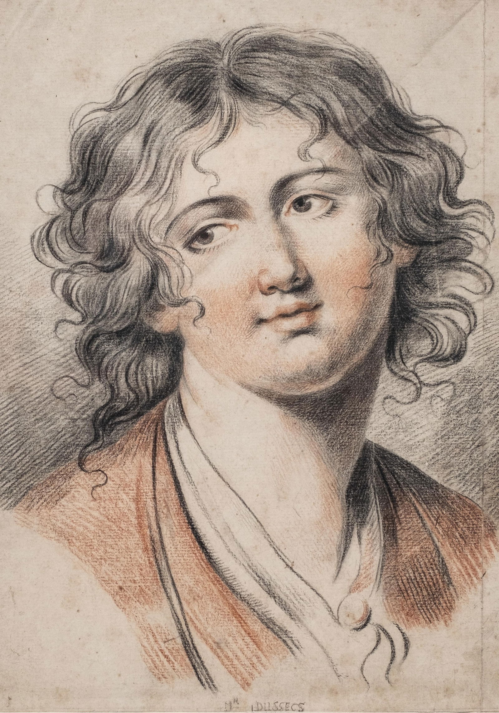 18th Century French School: Sanguine and Black Chalk Portrait Painting (1 of 17)