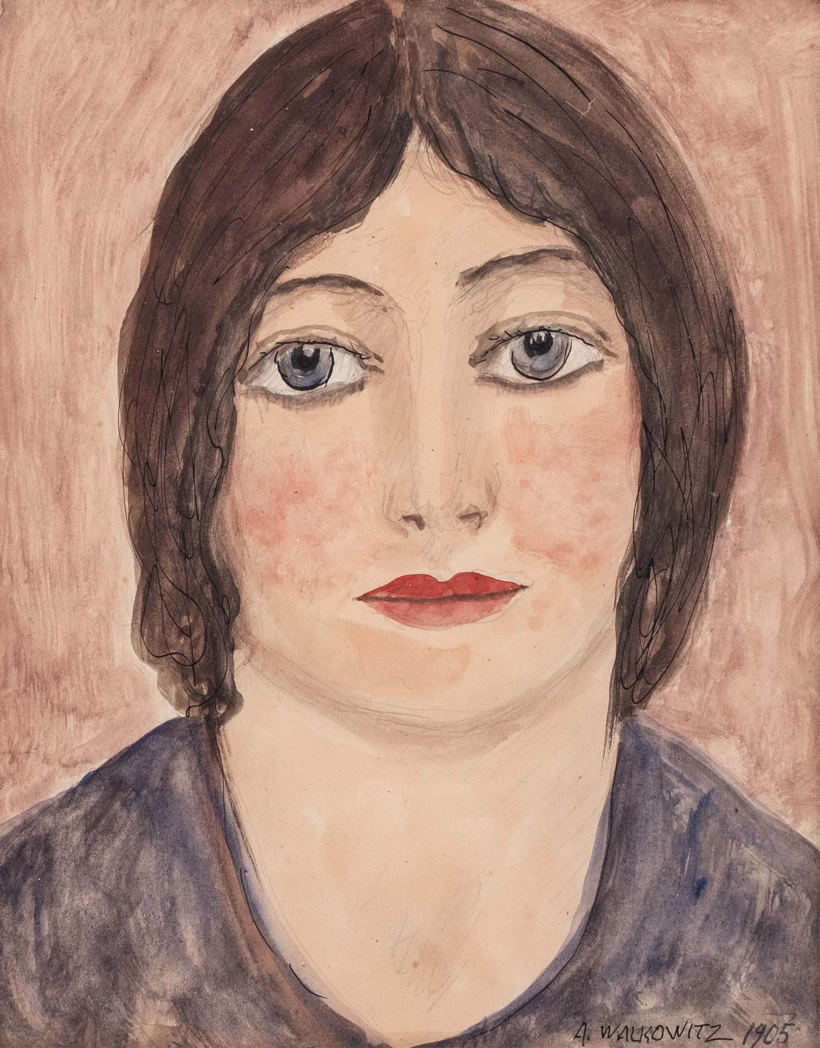 Abraham Walkowitz Signed Watercolor Painting, 1905 (1 of 9)