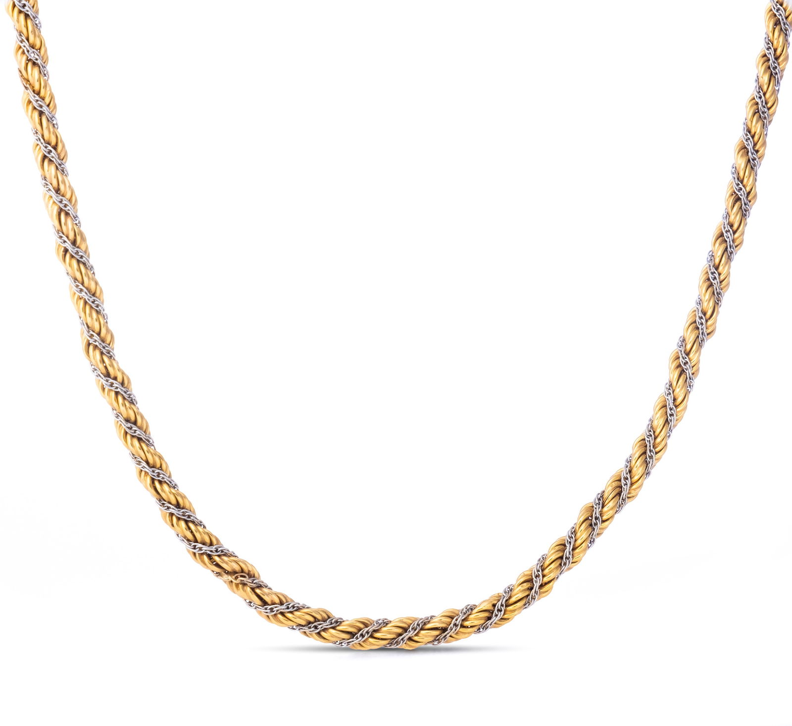 Exceptional Estate 18K Gold heavy Two Tone Rope Necklace (1 of 5)