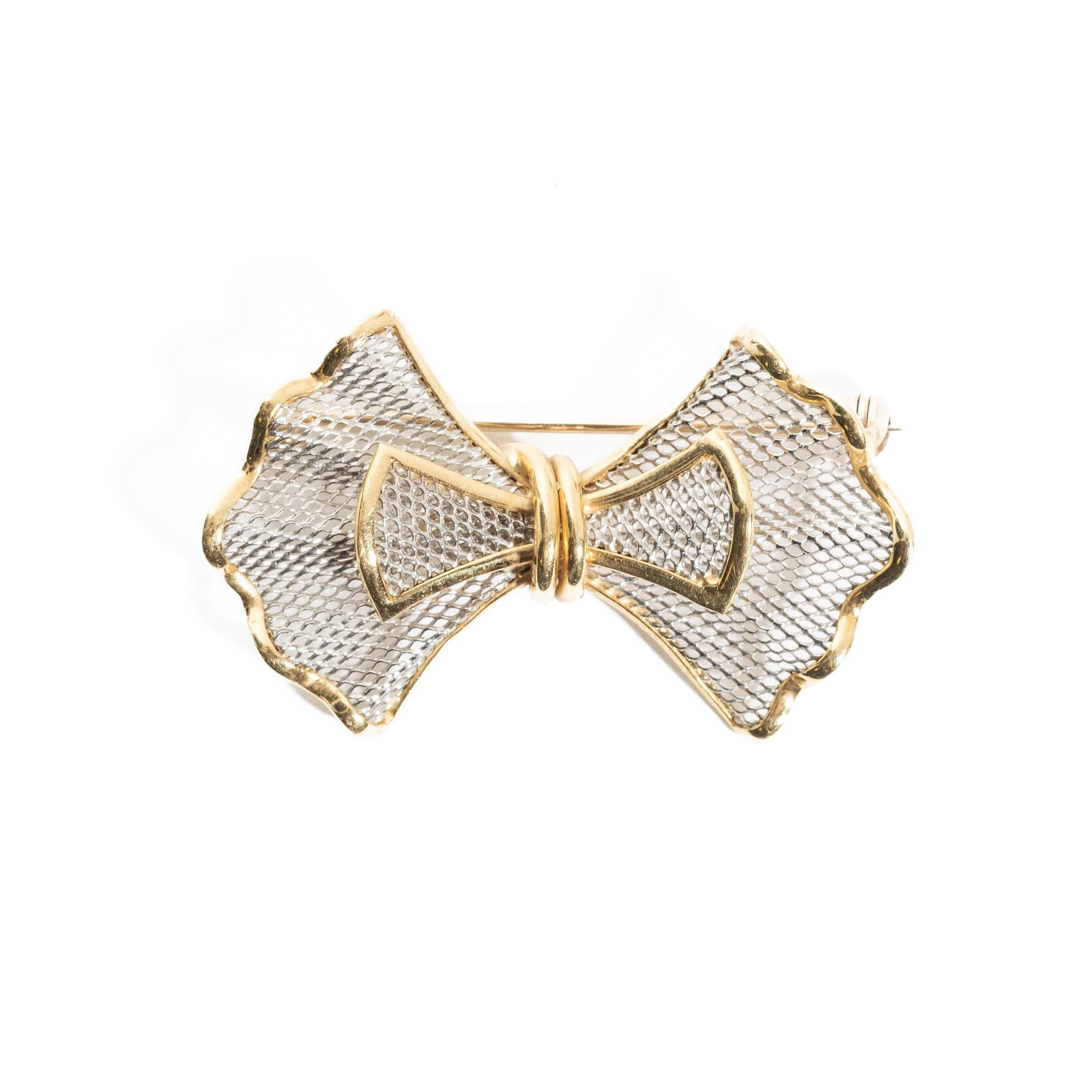 Platinum and 18K Gold, Ladies Bowtie Brooch (1 of 6)