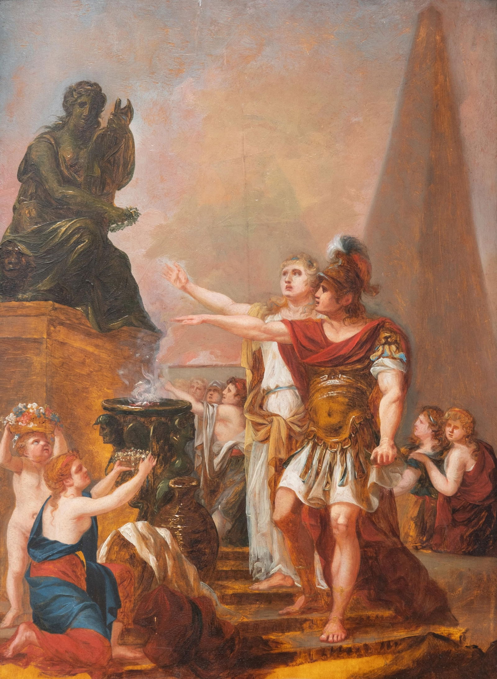 Jean Bardin (Attrib), Classical Oil on Panel Painting (1 of 14)