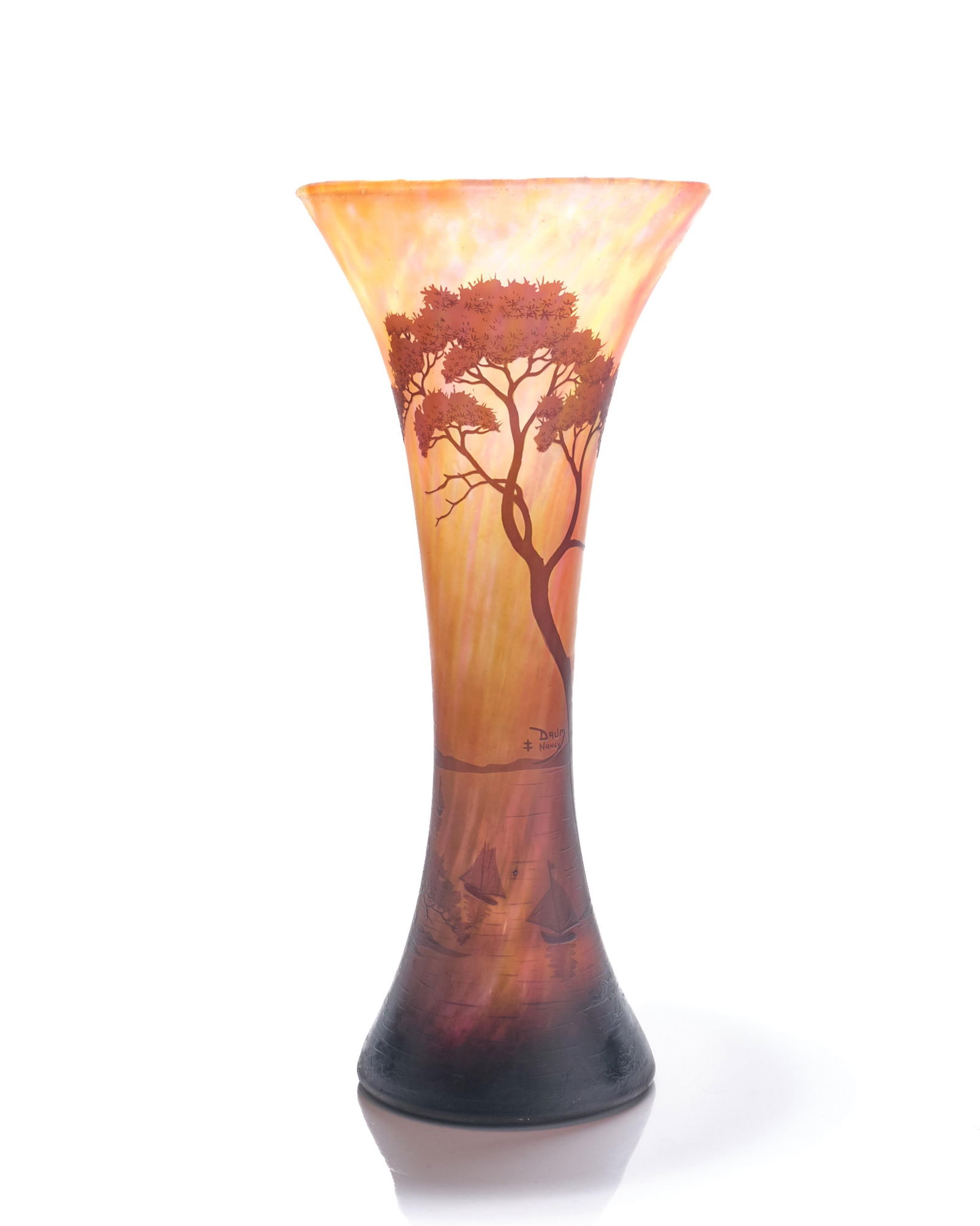 Tall Signed Daum Nancy Multi-Layered Cameo Glass Vase (1 of 19)