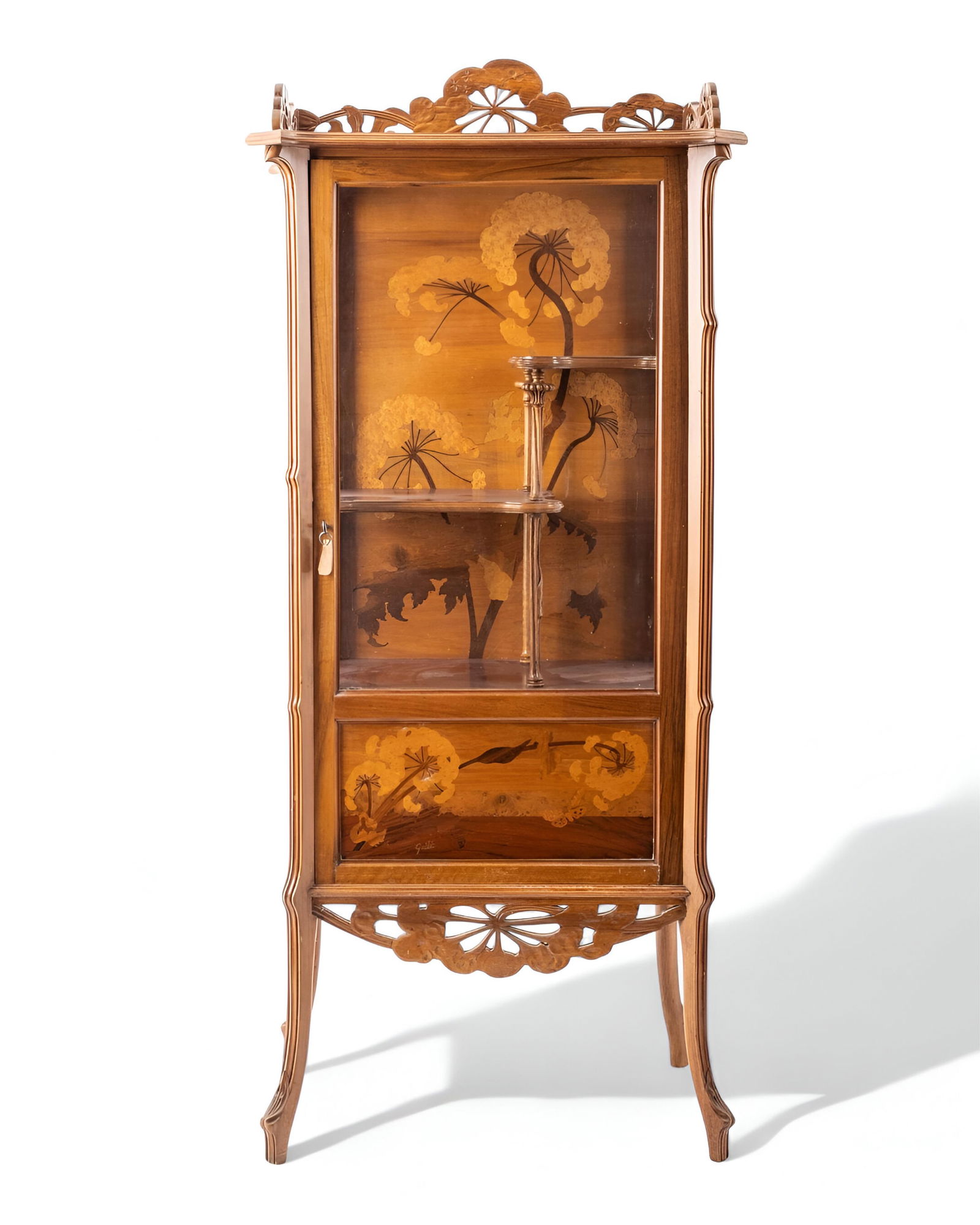 Emile Galle, Signed Fruitwood Marquetry Cabinet, prov. Lillian Nassau (1 of 20)