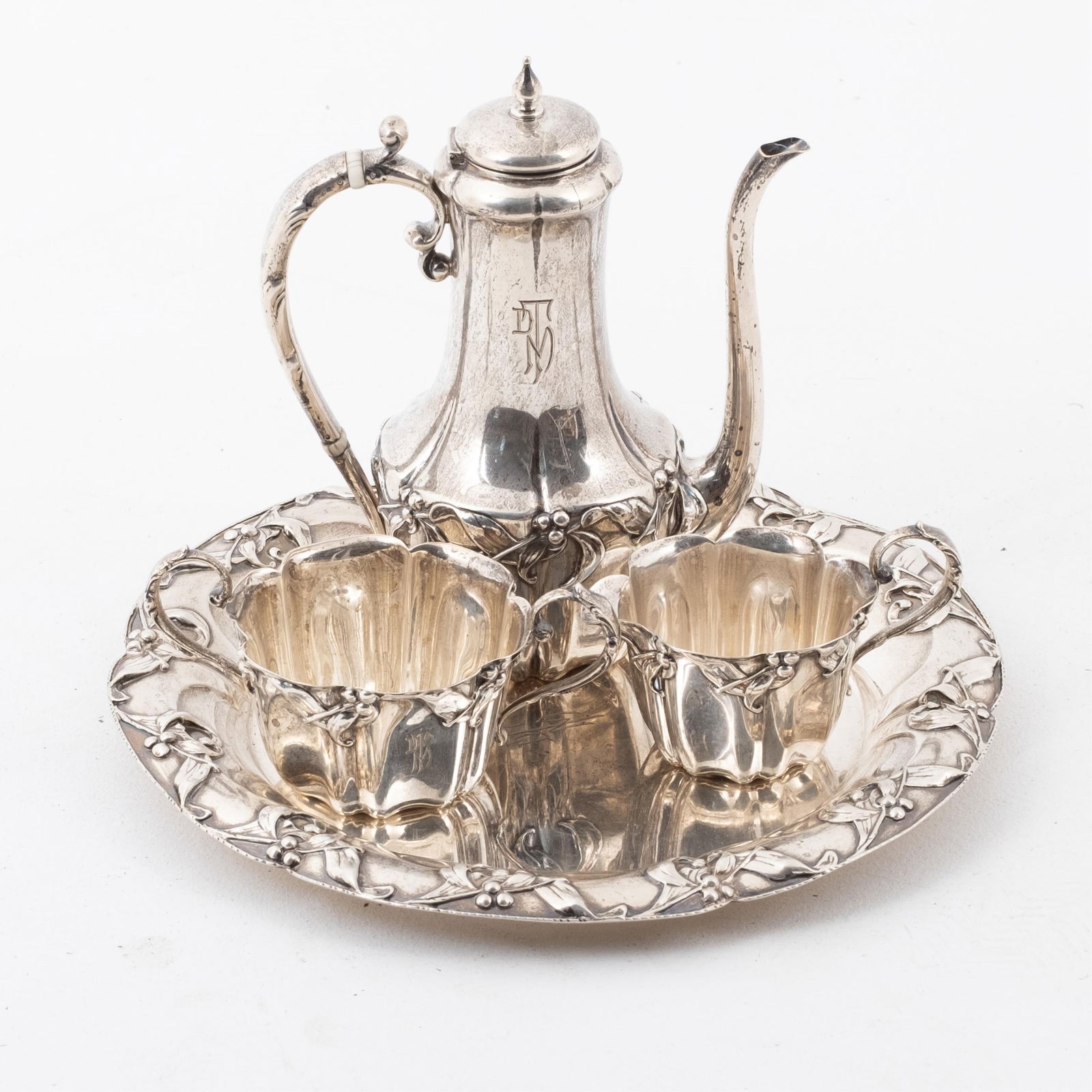 Gorham (4 pc) Sterling Coffee, Tea, or Chocolate service, Late 19th c. (1 of 10)