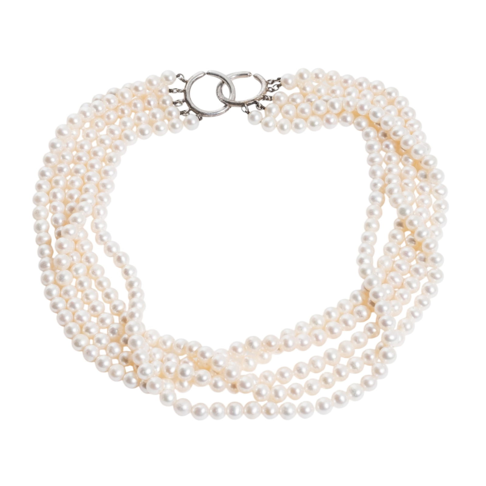 Paloma Picasso For Tiffany & Co Signed Sterling 5 Strand Pearl Necklace (1 of 7)