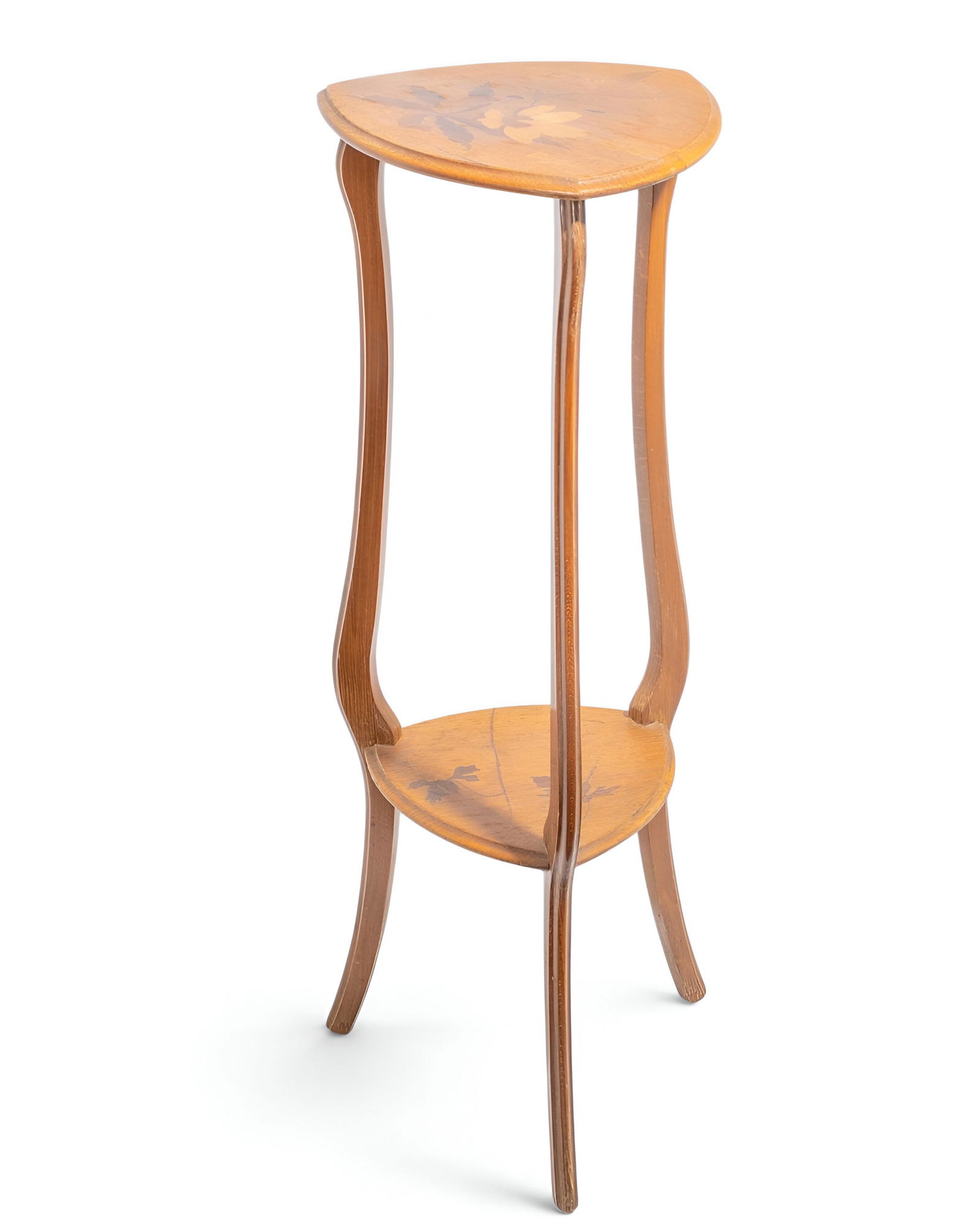 Paul Guth Art Nouveau Mahogany Plant Stand with Marquetry Inlay, c. 1900 (1 of 19)
