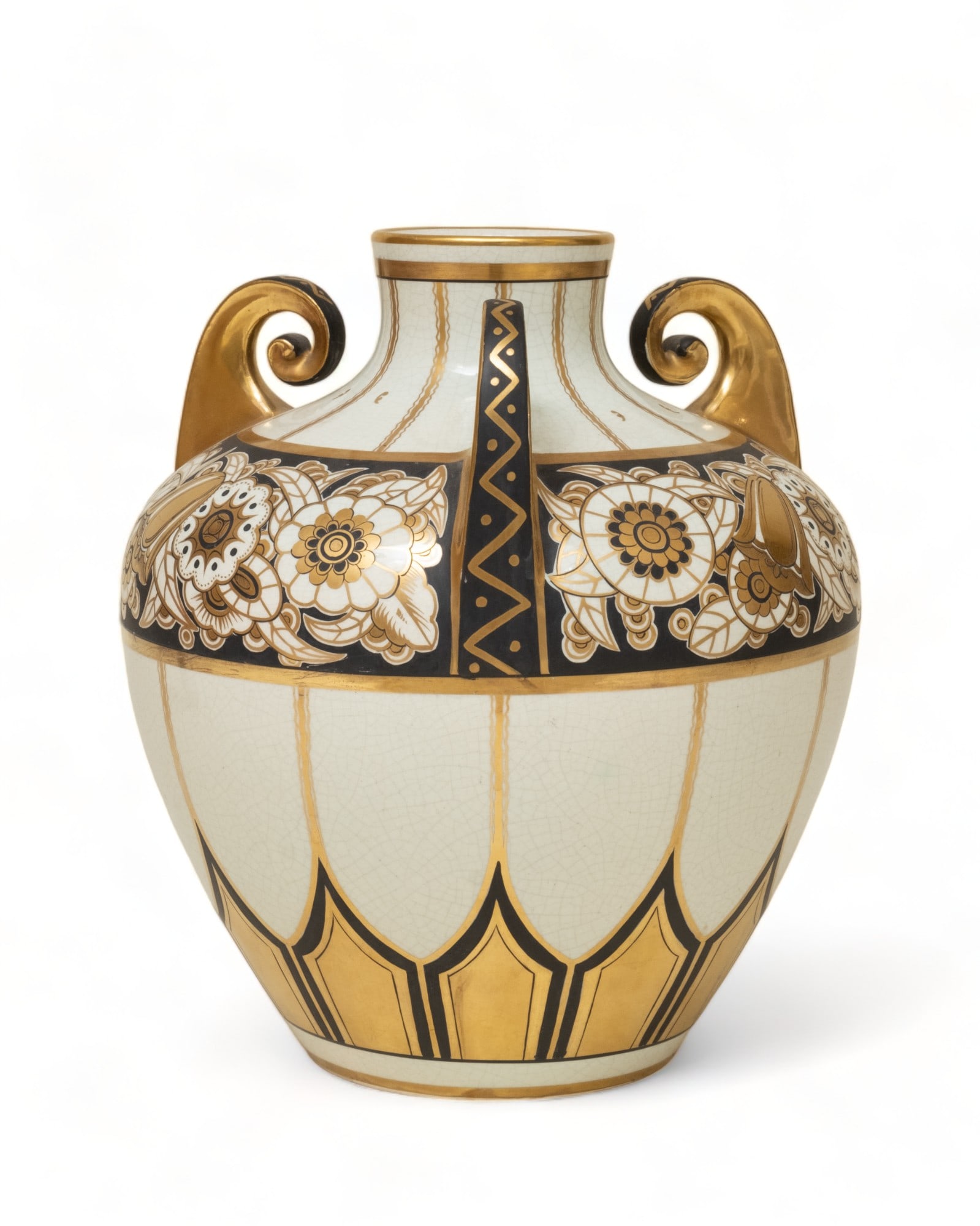 Pinon Heuze Impressive French Art Deco Hand Painted Ceramic Vase,1930's signed (1 of 6)