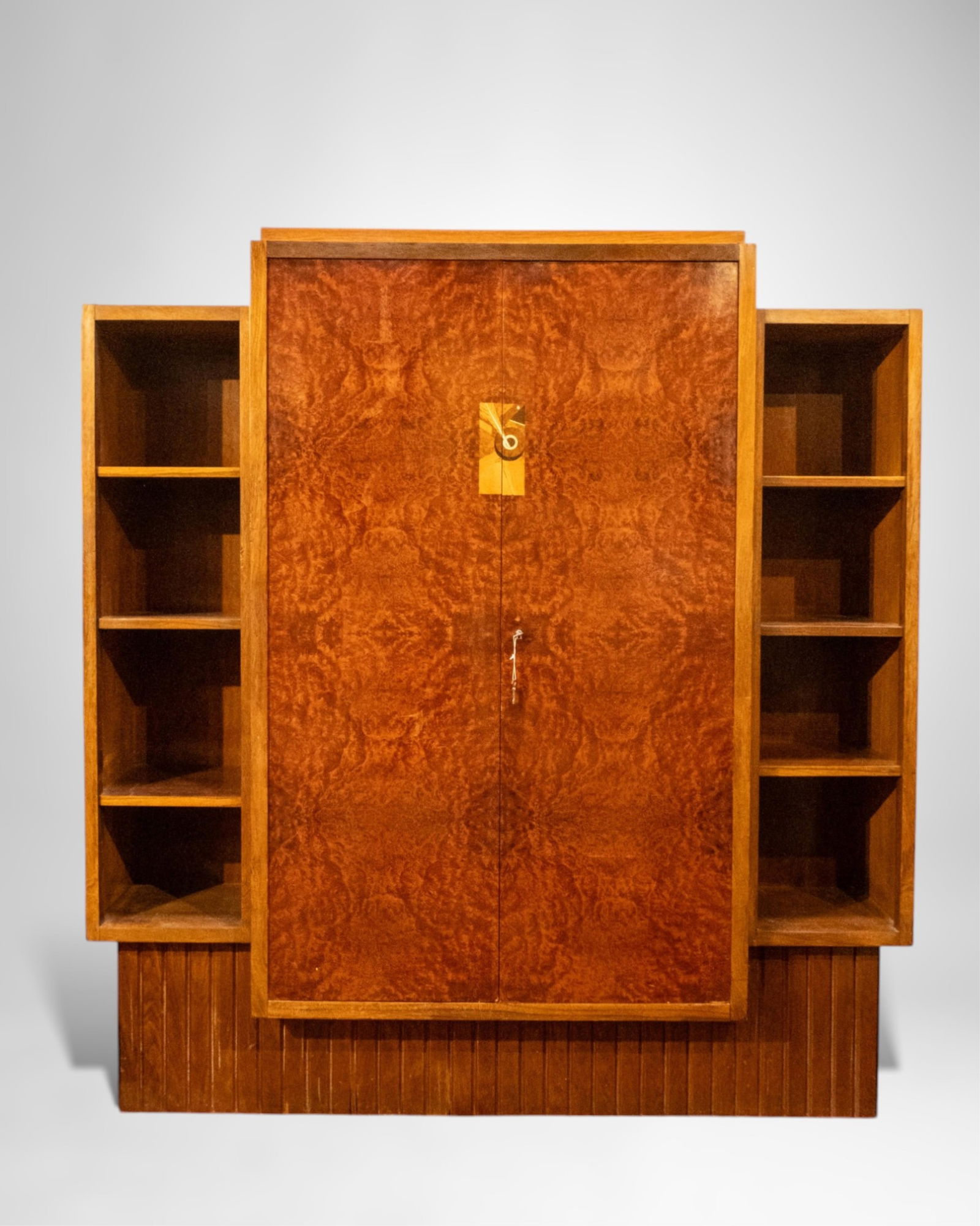 Art Deco Walnut Veneered Library Cabinet, Circa 1930 (1 of 17)