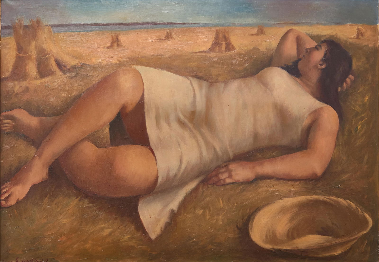 Cesar Fernandez Navarro, titled "Hora de la siesta", Oil on Canvas, 1960 (1 of 11)