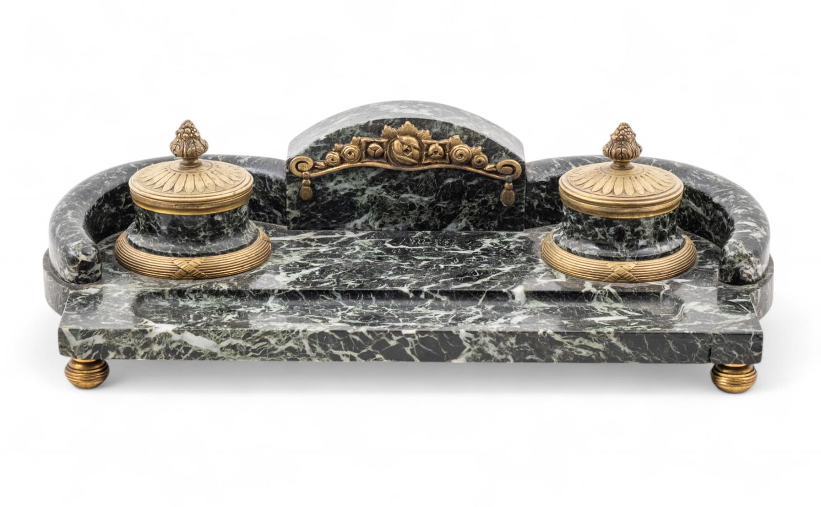 19th Century Bronze and Marble Double Inkwell (1 of 13)