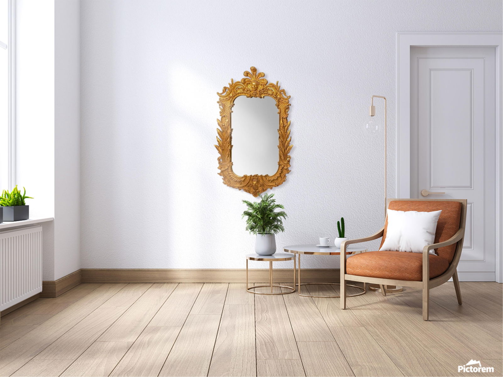 Louis XIV Style French Sun King Carved Giltwood Wall Mirror (1 of 9)