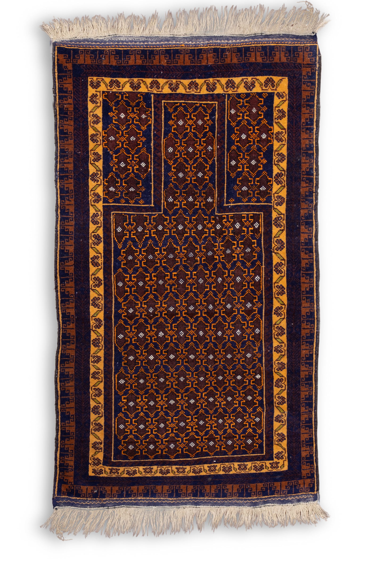 Oriental Vintage Fine Tightly Hand Knotted Prayer Rug / Carpet (1 of 5)