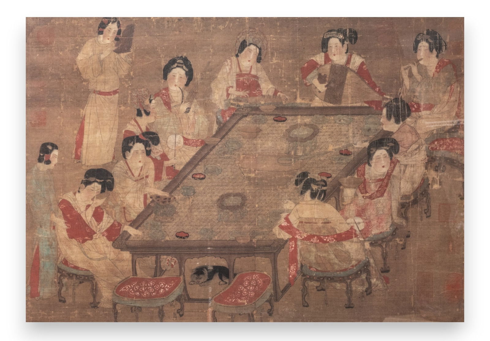 Chinese Artwork Domestic Scene Print of Fabric Painting (1 of 8)