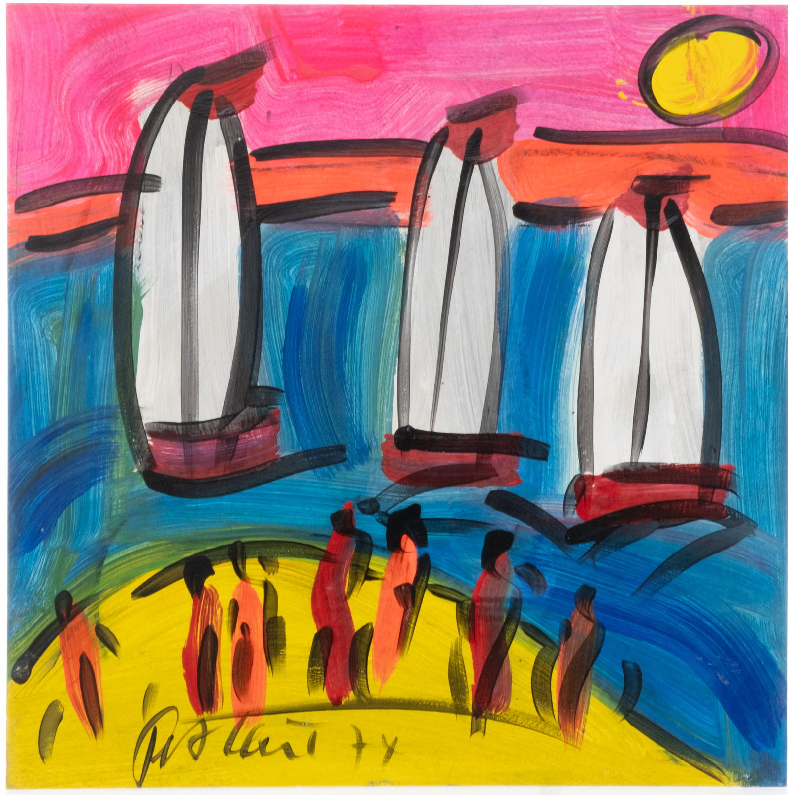 Signed Peter Keil Oil On Masonite Painting, Circa 1974 (1 of 9)