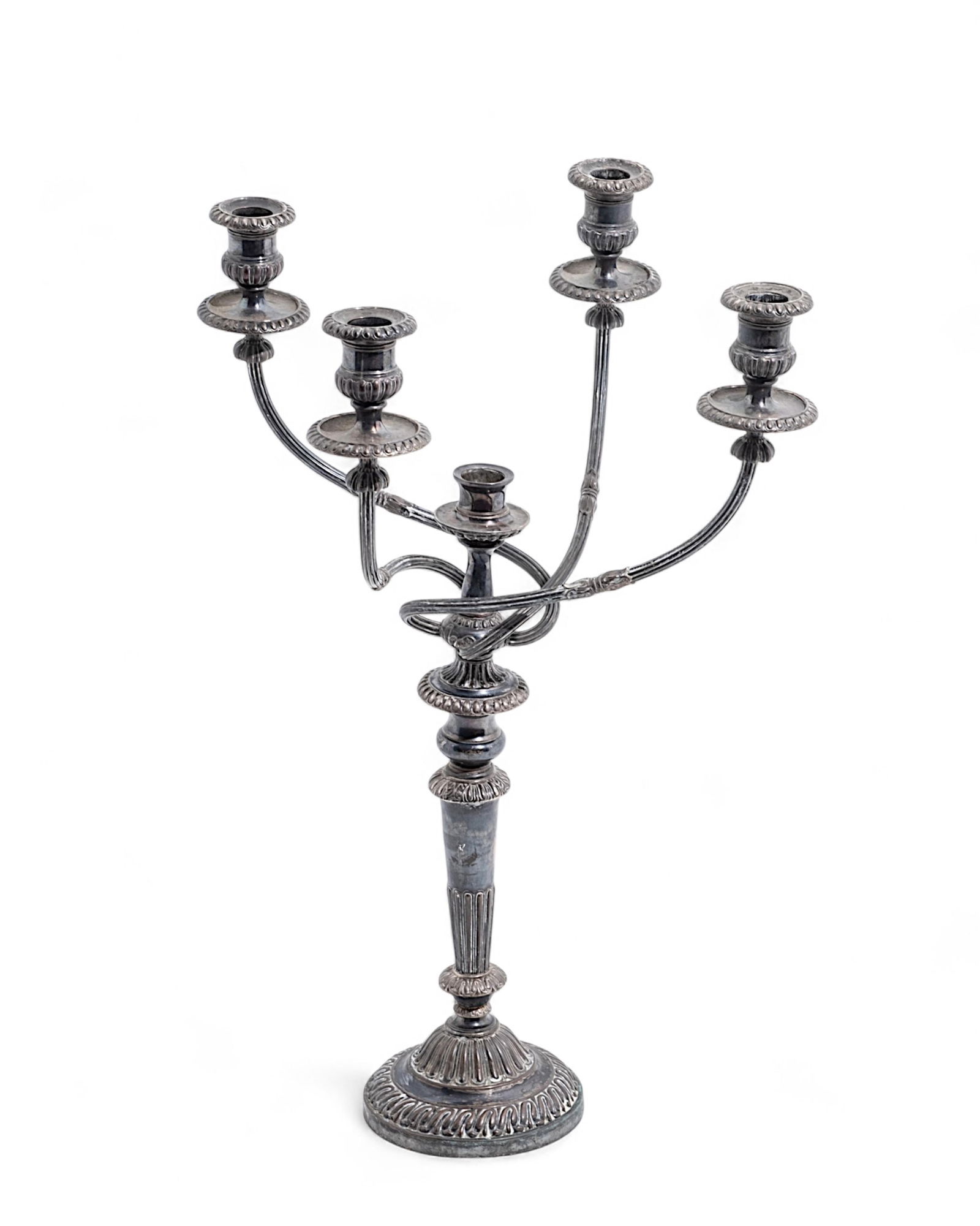 Antique Five Arm Candelabra in Silver Metal (1 of 7)