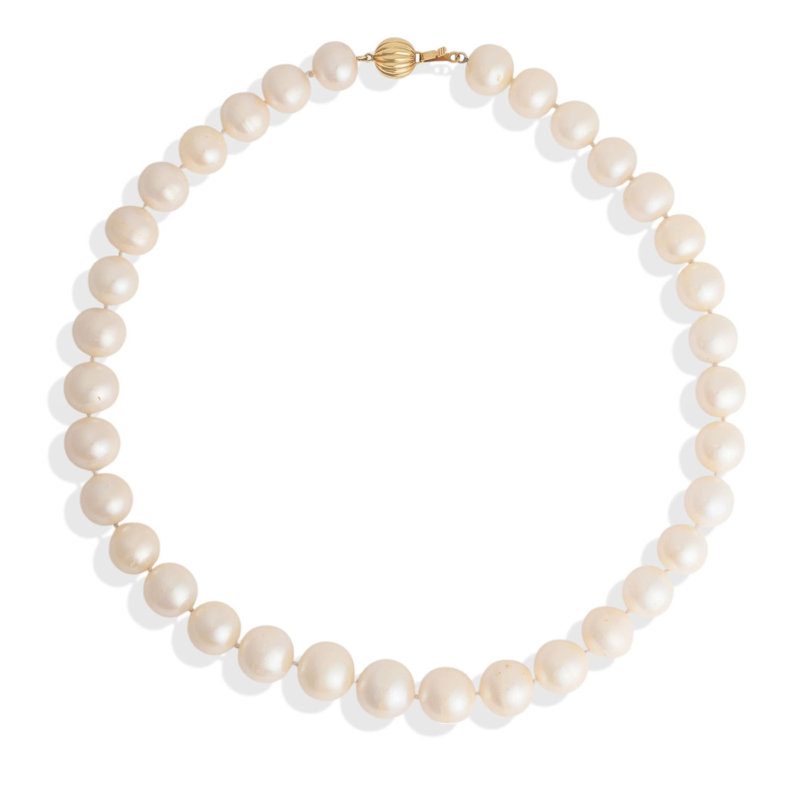 Fine Cultured Pearl Necklace with 14K Yellow Gold Clasp (1 of 9)