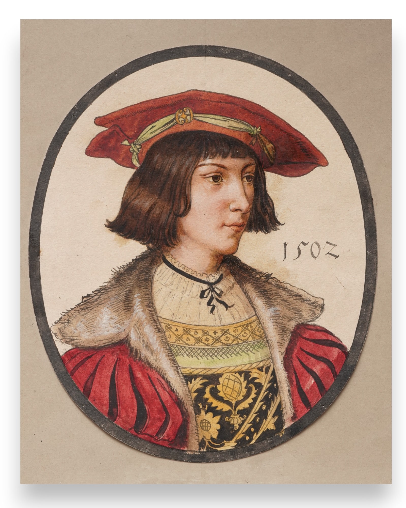 Rudolf Geyling attrib. Watercolor Painting Of The Young Emperor (1 of 5)
