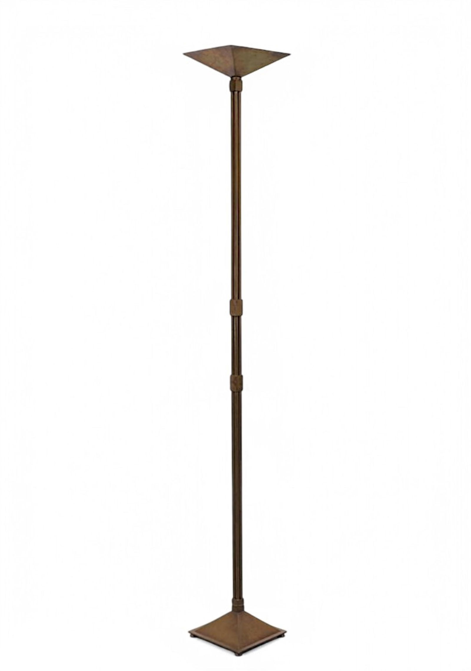 Belgian Art Deco Style Bronze Floor Lamp by Deknudt, 1976 (1 of 12)