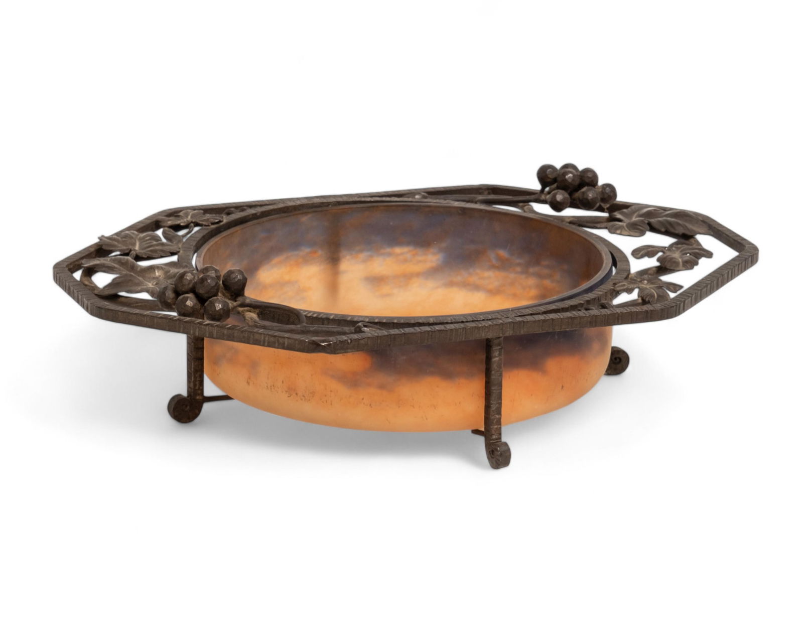 David Guéron “Degué Signed Multicolored Glass and Wrought Iron Bowl (1 of 15)