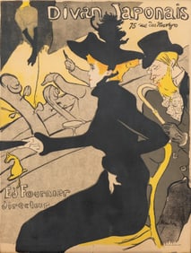 Henri de Toulouse-Lautrec “Divan Japonais" Fabric Backed Lithograph