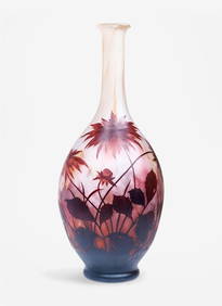 Daum Nancy, Important Signed Cameo Art Glass 28 inch tall circa 1900 (1 of 10)