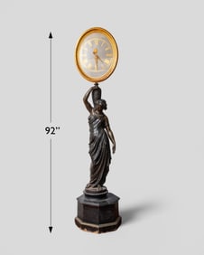 Mathurin Moreau Sculpture Store Mystery Clock Salesroom Model #245 for Val d’Osne, 19th Century,