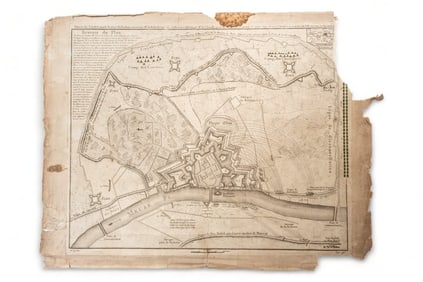 Rare 17th Century Military Seige of Graves Mapping by William of Orange