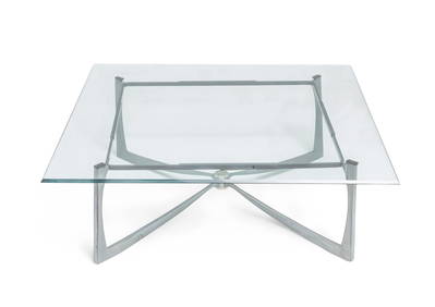 Mid Century Modern Aluminum and Brass Coffee Table (1 of 12)