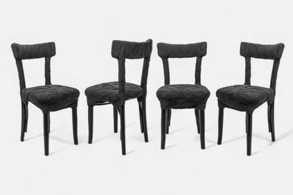 Set of Four Peter Traag for Edra Black “Mummy Chairs