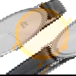 Piaget Men’s 18K Gold The Iconic Ultra-Thin Wristwatch, Caliber 12P Automatic Movement: Keywords: Mid-Century Modern, Swiss Watchmaking, Luxury Timepieces, Minimalist Design, High Horology, Classic Dress Watch, Patek Philippe style, Audemars Piguet style, Vacheron Constantin style, 18K G