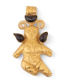 Ancient Sarmatian or Scythian Gold Cherub Pendant, likely 1st to 3rd century AD