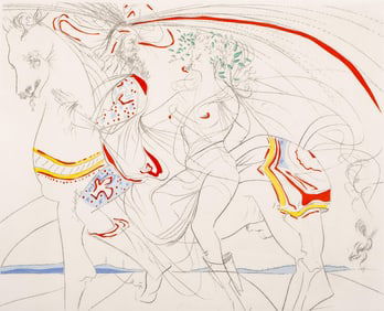 Salvador Dali, Signed, ‘The Abduction of Paris,’ Color Etching