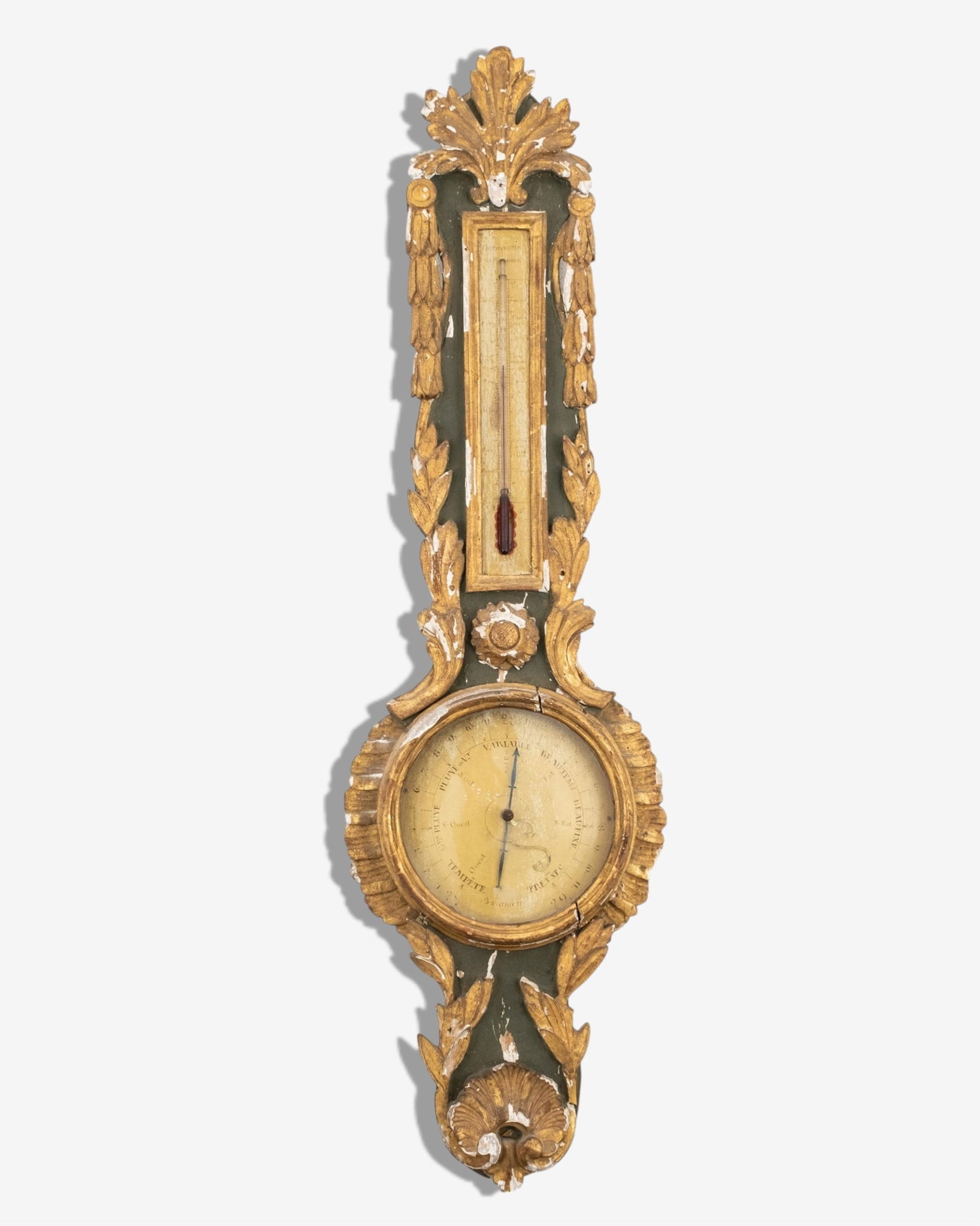 18th Century French Carved and Gilt Violin-Form Barometer-Thermometer (1 of 12)