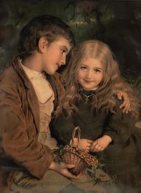Late 19th Century "Little Sweethearts" Chromolithograph