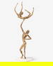 Colbert C Collins Mid Century Modernist Large 50" Bronze Figural Sculpture, signed